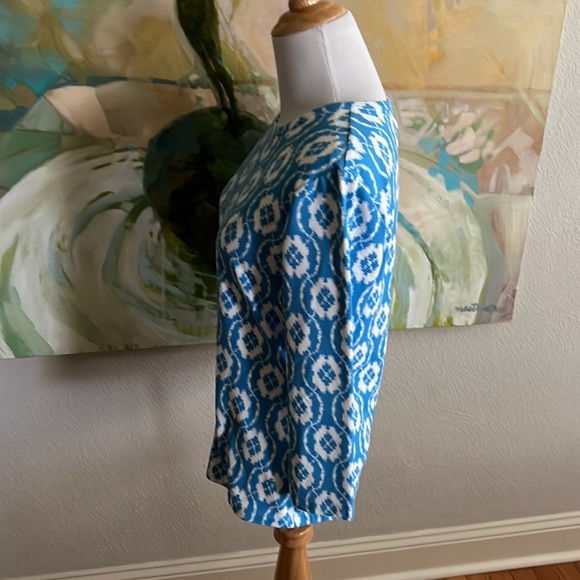 J. McLaughlin Wavesong Tee NEW with tags - medium blue white - Picture 15 of 16